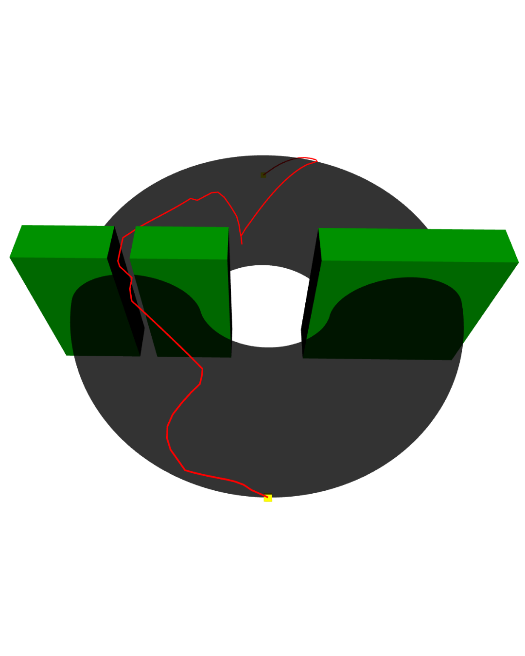 Path planning on a toroidal surface